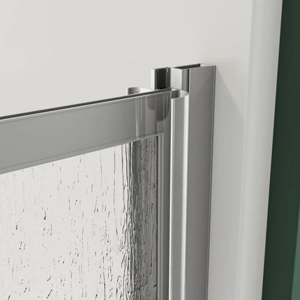 Polar Pivot 27-28 ¾ in. x 64 ½ in. Pivot Shower Door for Alcove Installation with Raindrop glass in Chrome - Plumbing Market