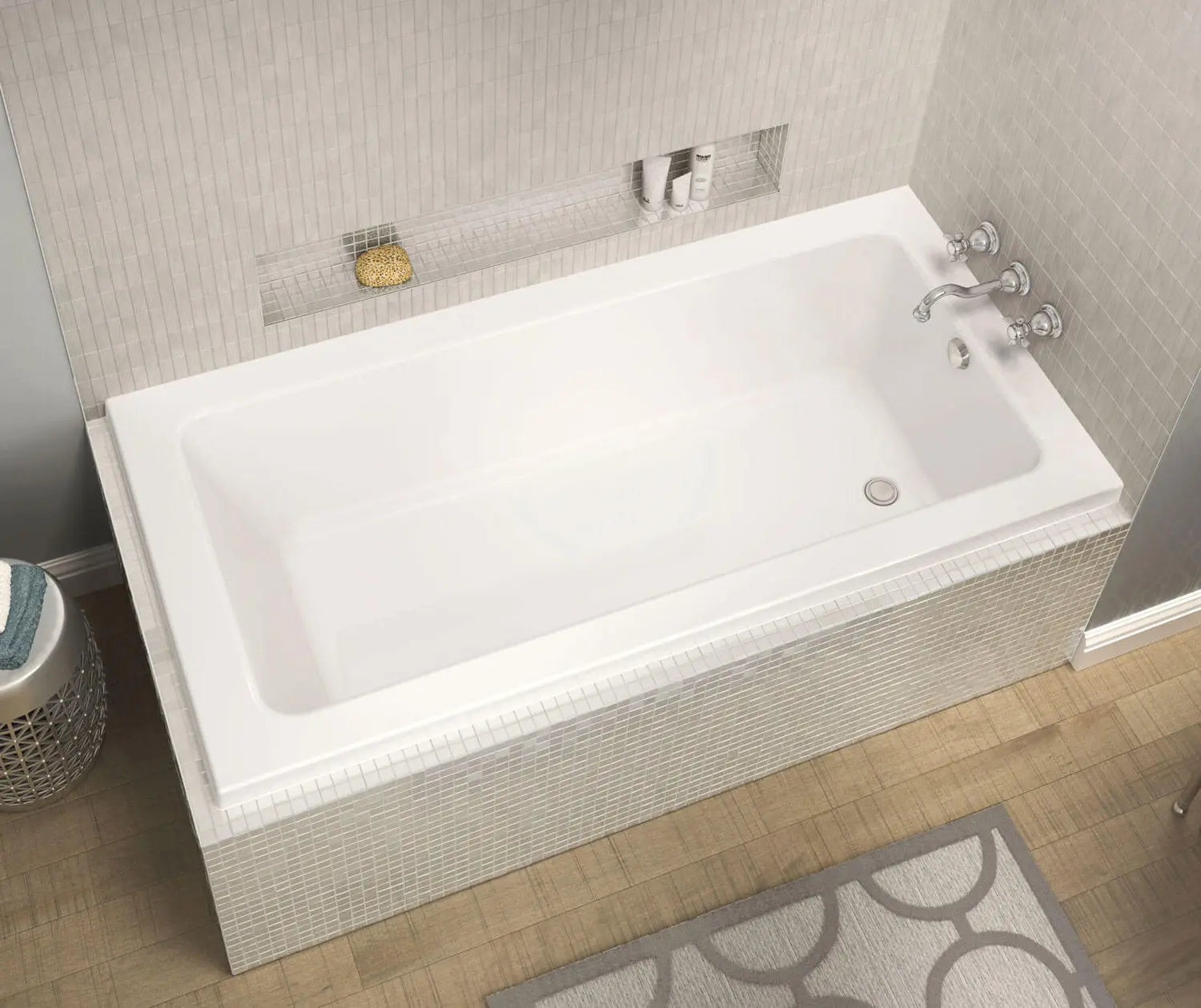 Pose 6030 IF Acrylic Corner Right Left-Hand Drain Bathtub in White - Plumbing Market