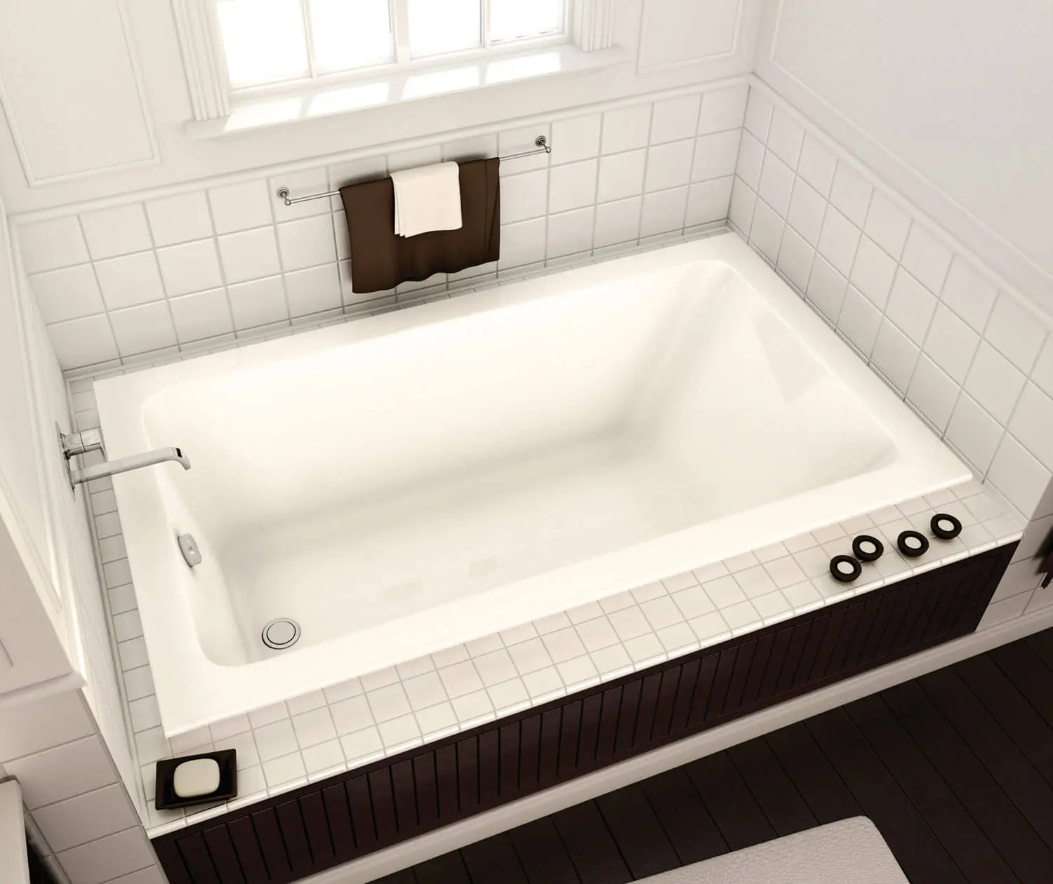 Pose 7236 Acrylic Drop-in End Drain Bathtub in White - Plumbing Market