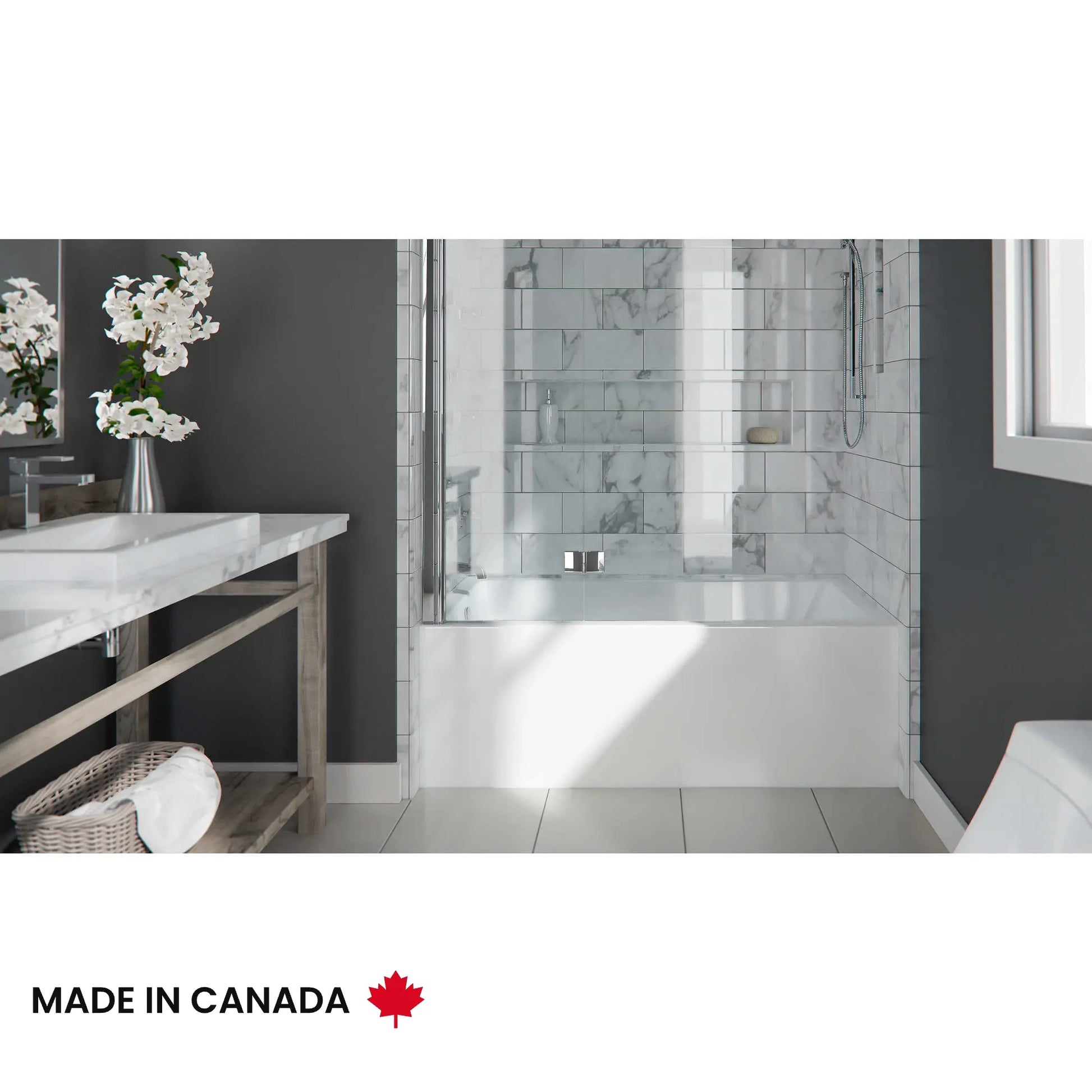 Produits Neptune Albana 3266 IFS AFR Acrylic Alcove Bathtub in White - Plumbing Market