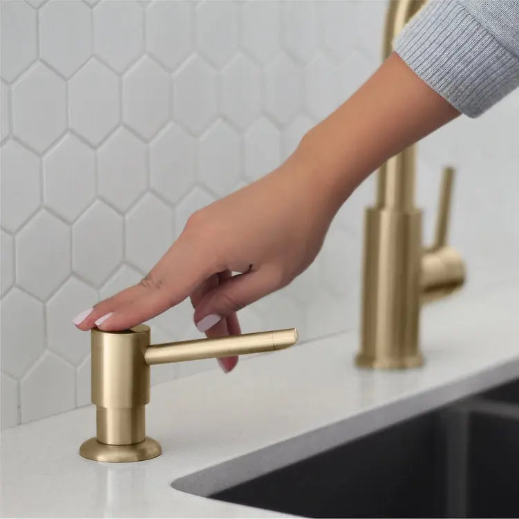 Pull Down Kitchen Faucet + Soap Dispenser - Brushed Gold Finish by Stylish® K131GS01G - Plumbing Market