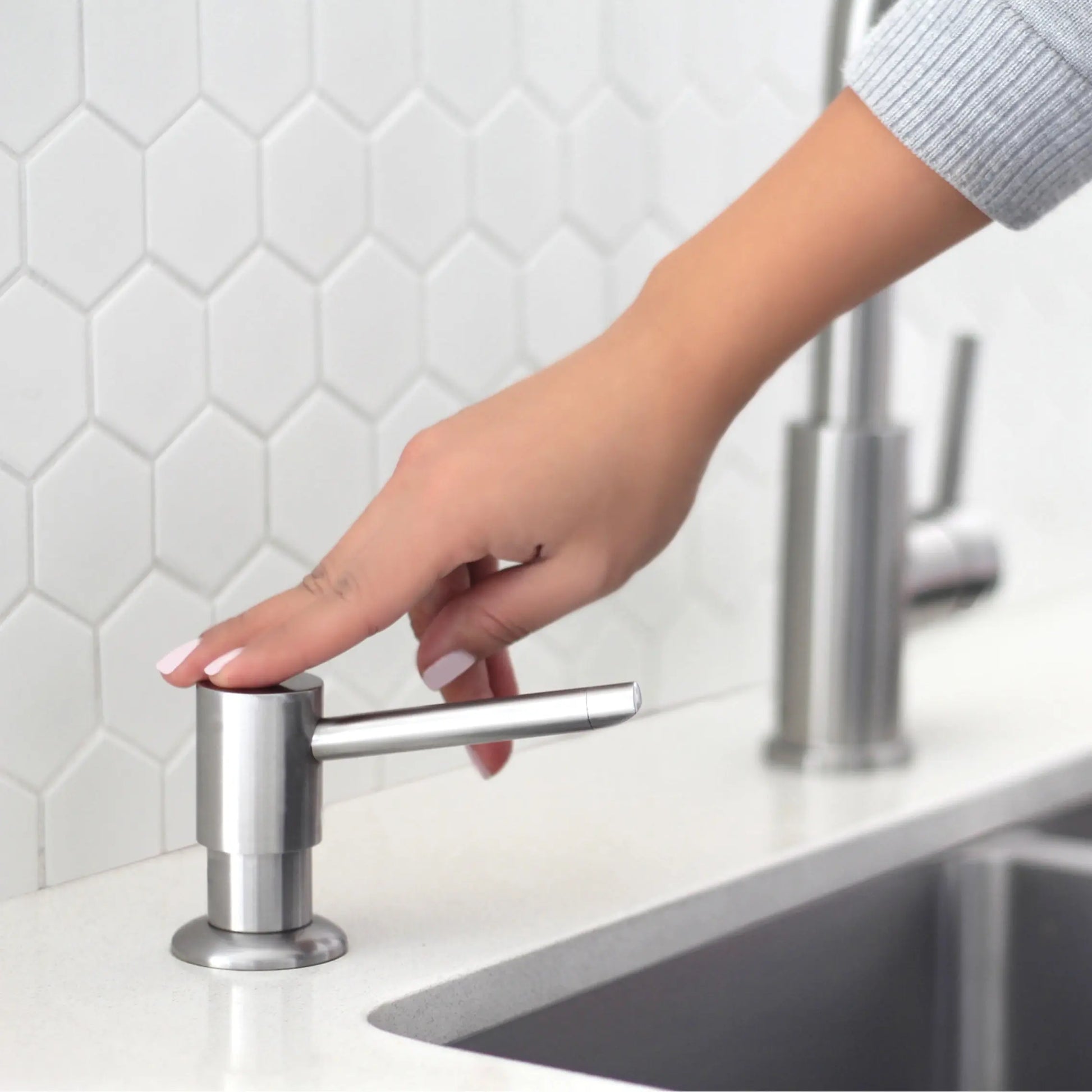 Pull Down Kitchen Faucet + Soap Dispenser - Brushed Stainless Steel Finish by Stylish® K130SS01S - Plumbing Market