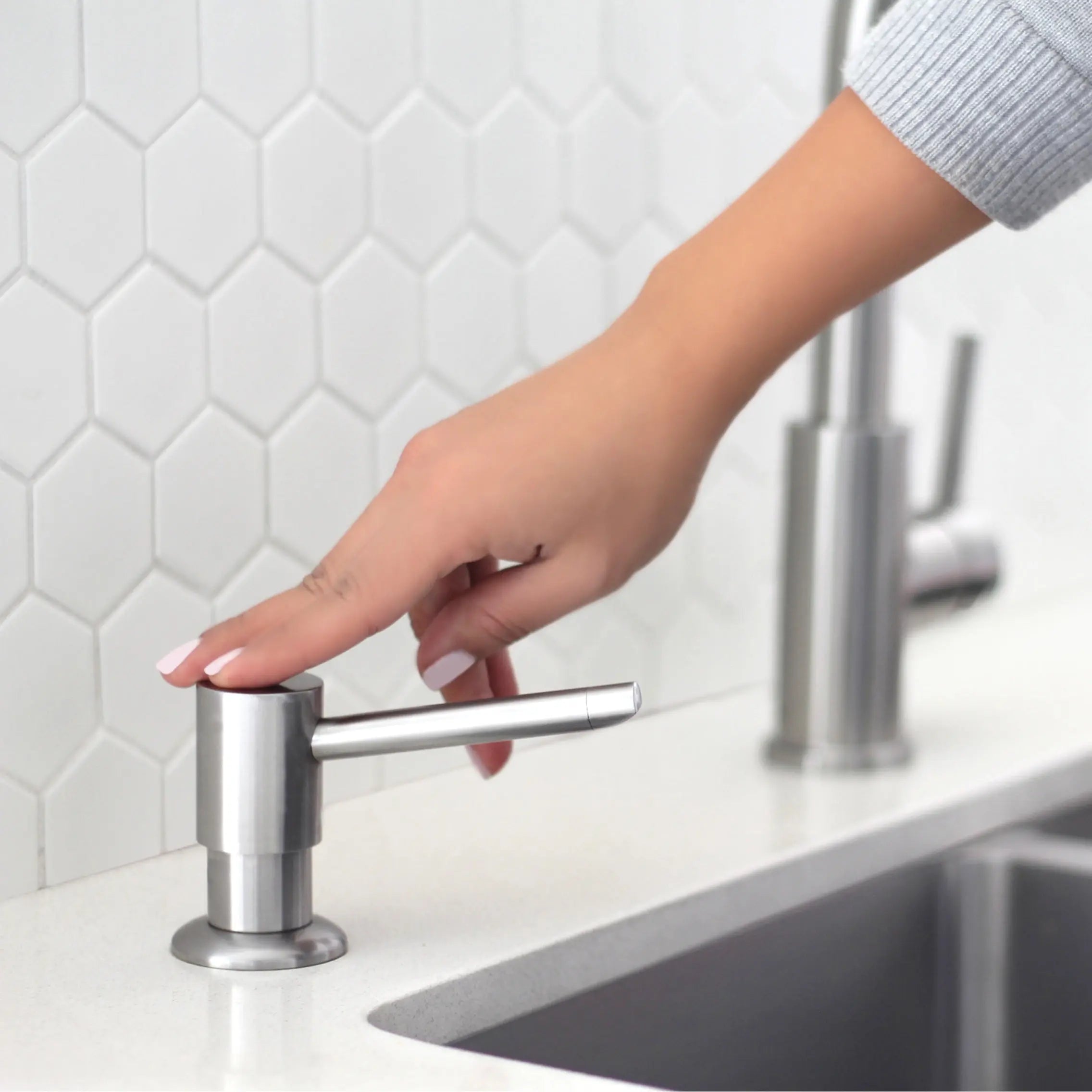 Pull Down Kitchen Faucet + Soap Dispenser - Brushed Stainless Steel Finish by Stylish® K130SS01S - Plumbing Market