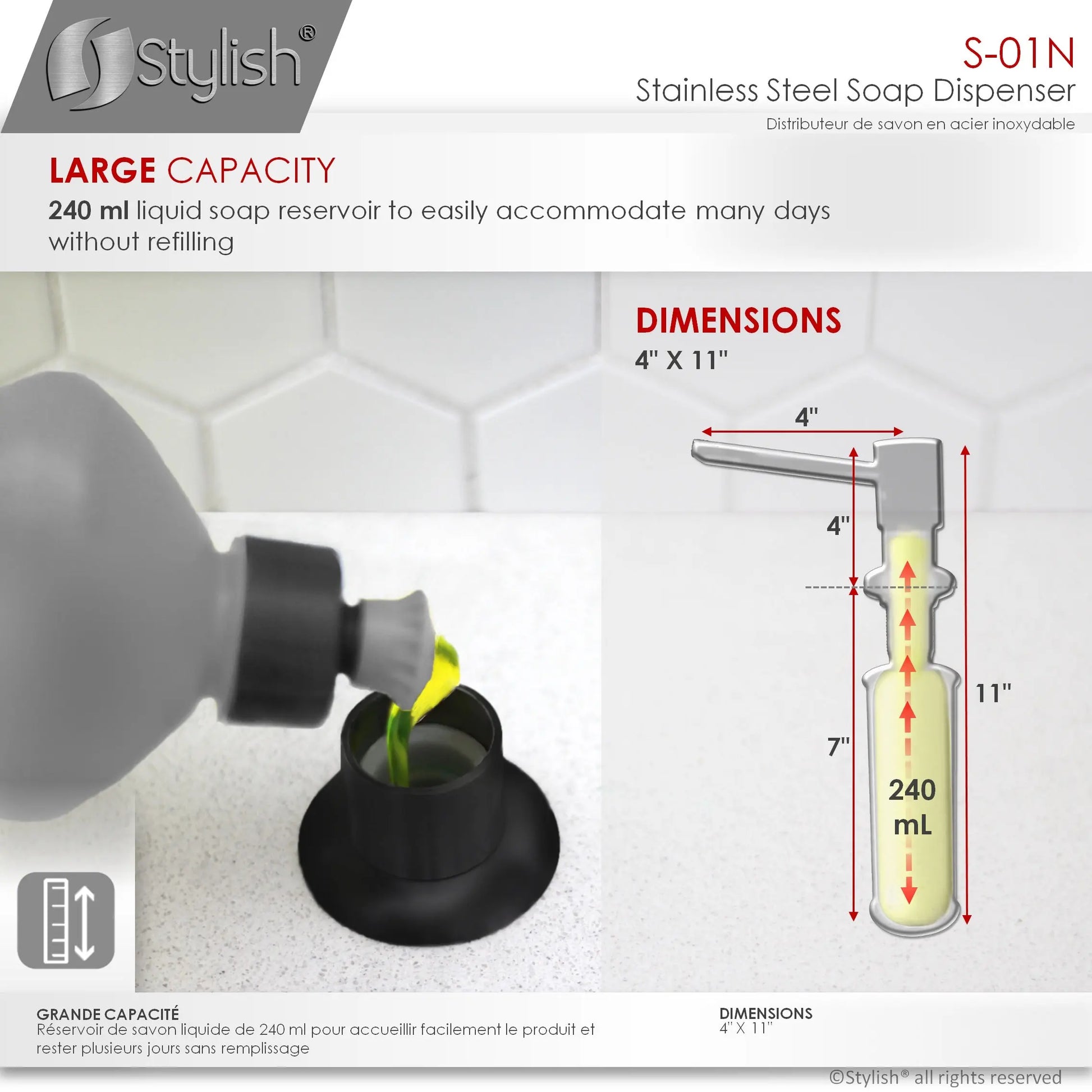 Pull Down Kitchen Faucet + Soap Dispenser - Matte Black Finish by Stylish® K130NS01N - Plumbing Market