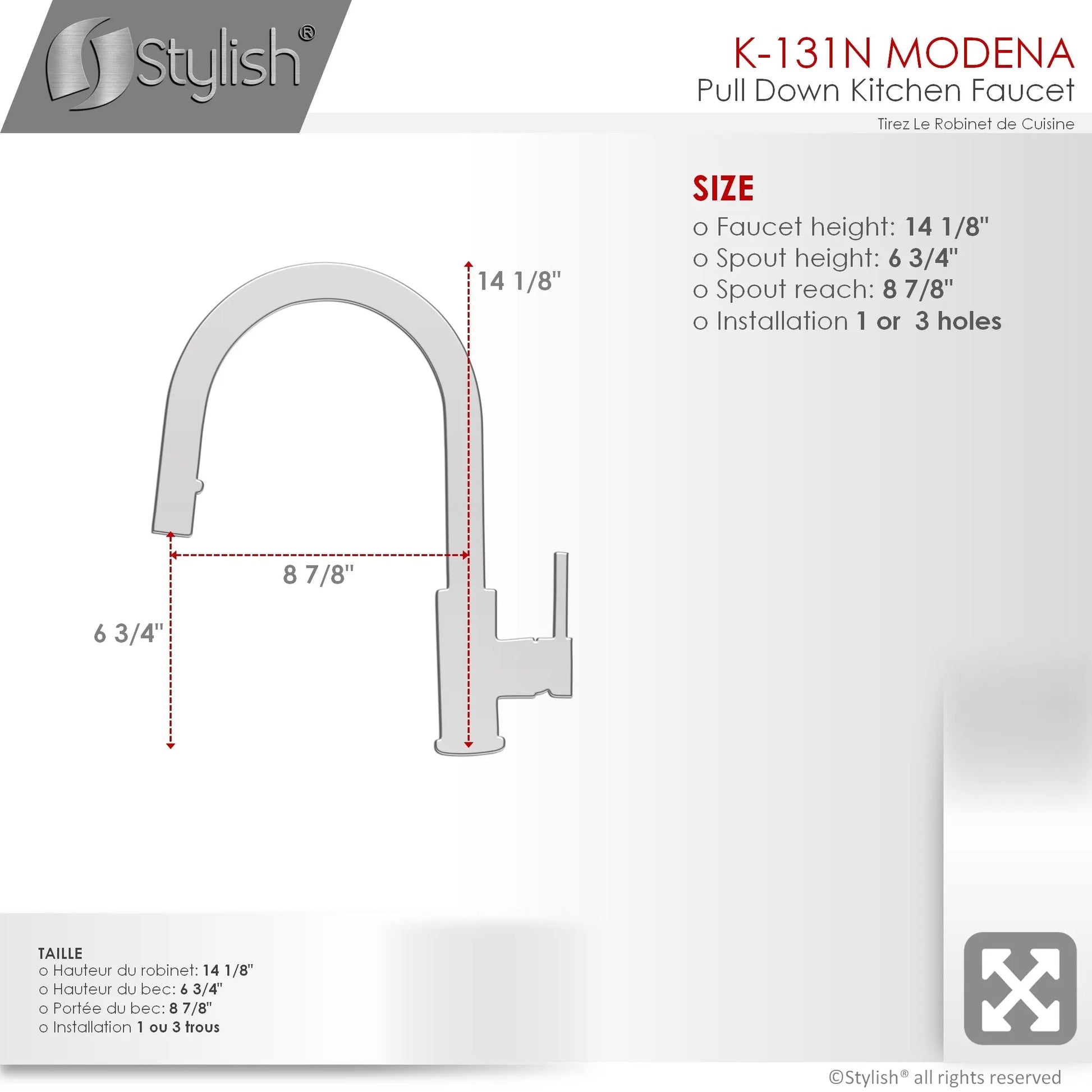 Pull Down Kitchen Faucet + Soap Dispenser - Matte Black Finish by Stylish® K131NS01N - Plumbing Market