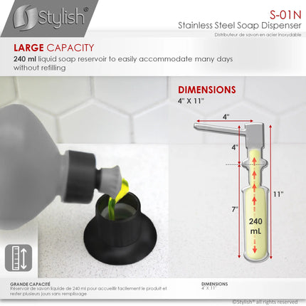 Pull Down Kitchen Faucet + Soap Dispenser - Matte Black Finish by Stylish® K131NS01N - Plumbing Market