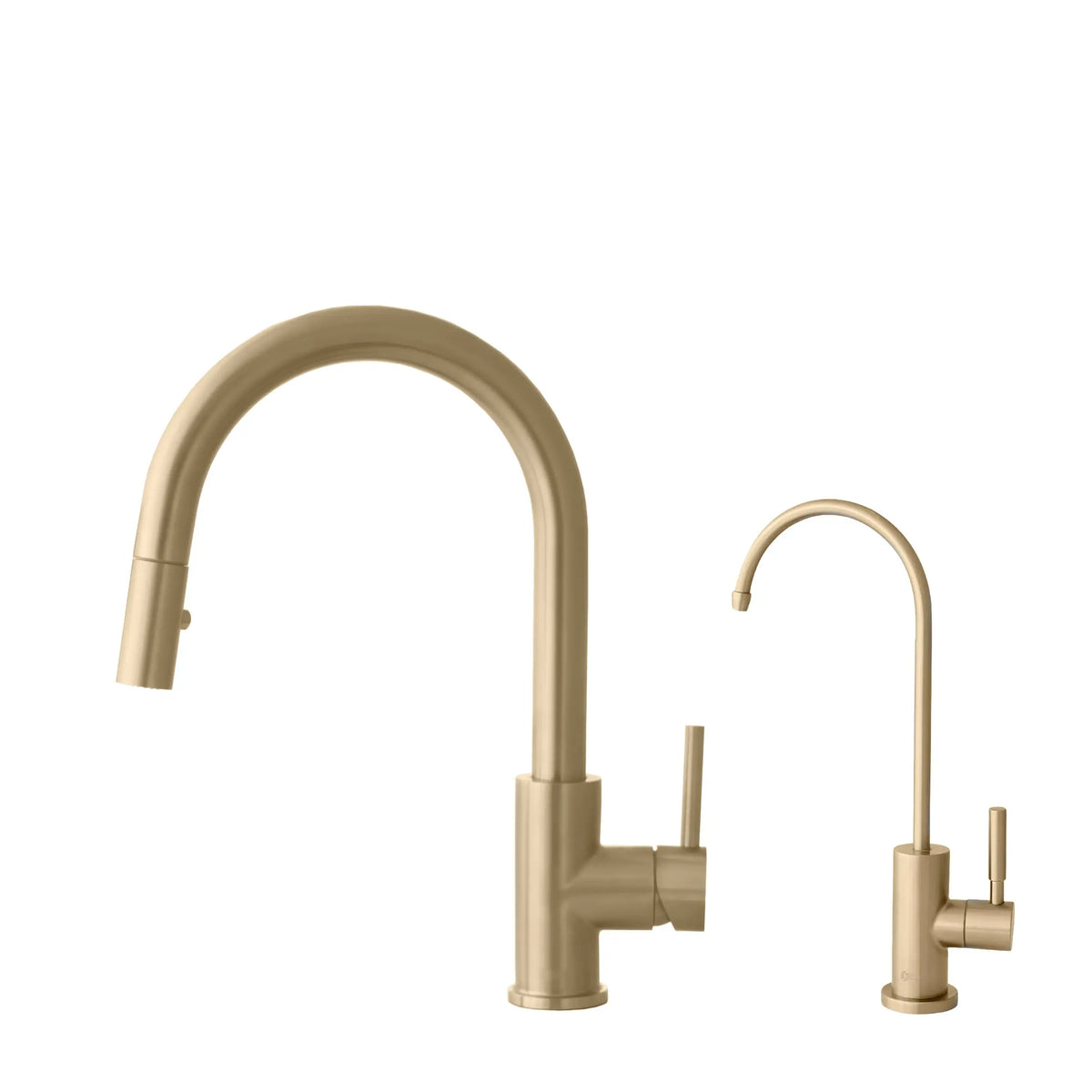 Pull Down Kitchen Faucet + Water Tap - Brushed Gold Finish by Stylish ...
