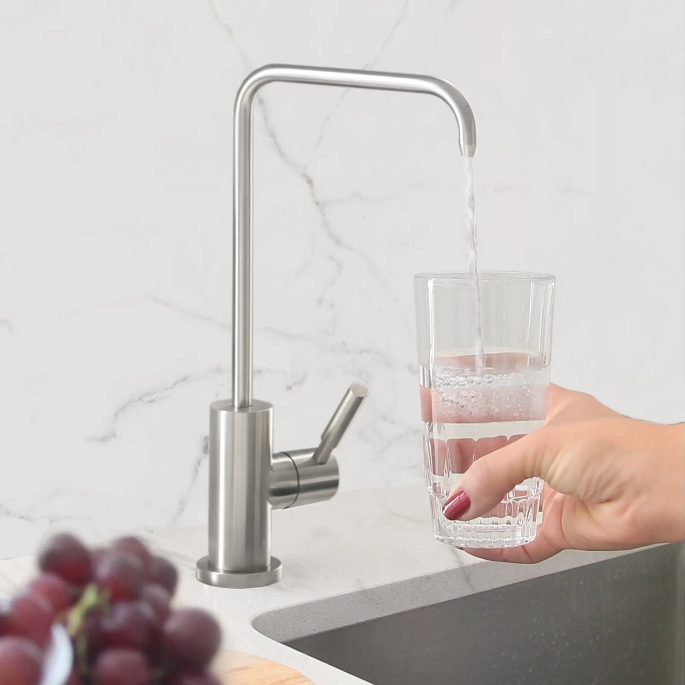 Pull Down Kitchen Faucet + Water Tap - Brushed Stainless Steel Finish by Stylish® K130SK147S - Plumbing Market