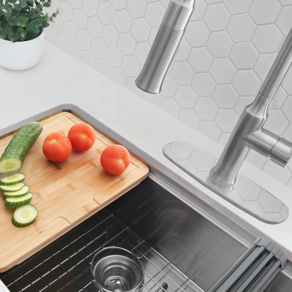 Stylish 10" Kitchen Deck Plate Chrome A-802C