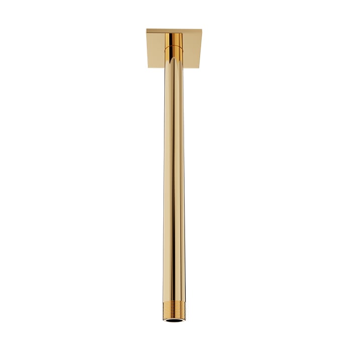 Baril 12" Ceiling Mounted Shower Arm, Square Flange RAC-1218-14 in Gold