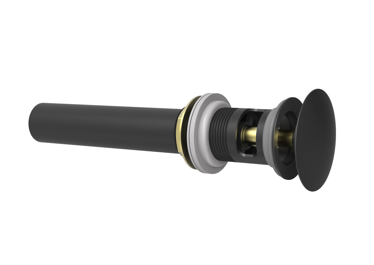 Baril Push-Button Pop-Up Drain for Lavatory (with Overflow) REN-8422-02 in Matte Black