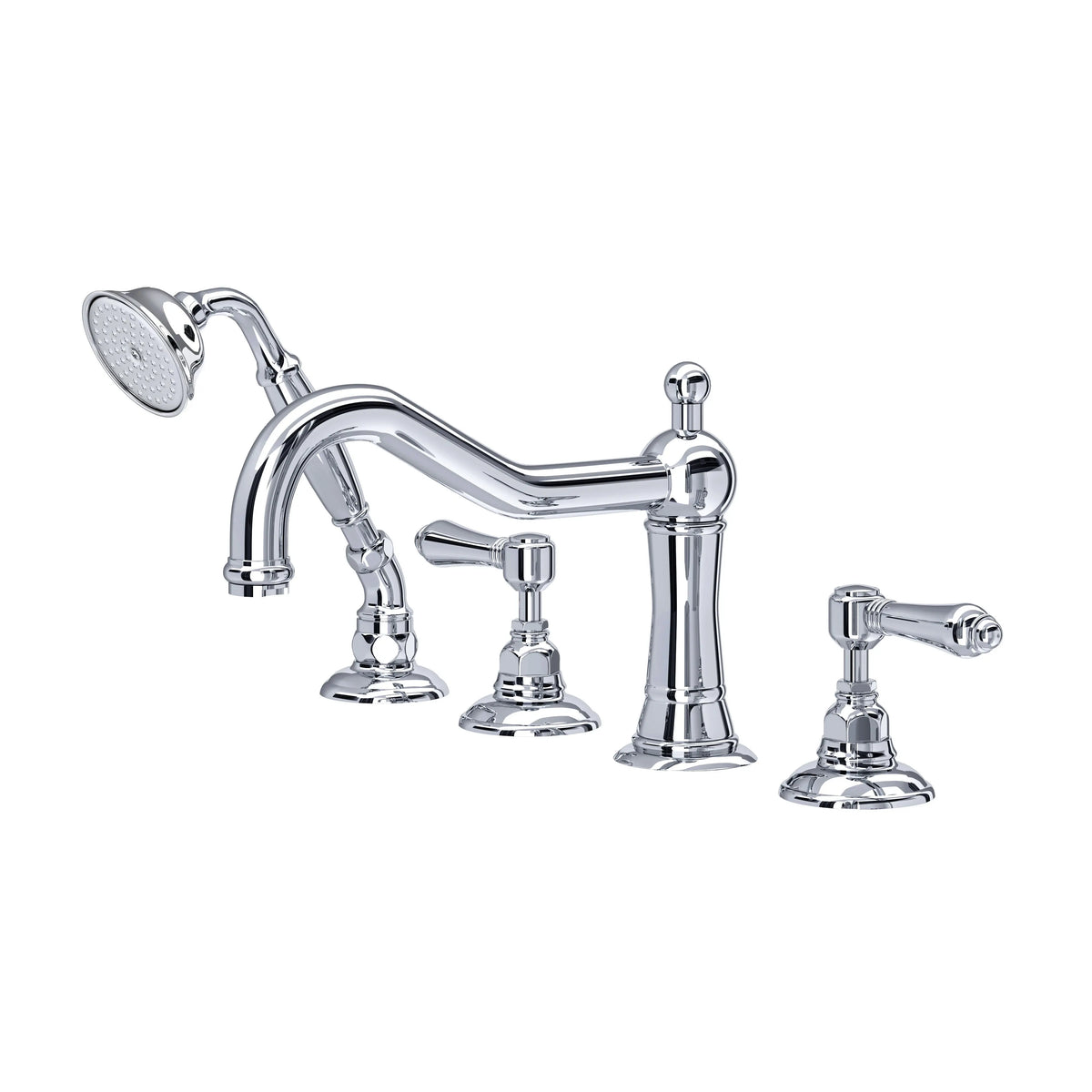 ROHL Acqui 4-Hole Deck Mount Tub Filler A1404LM - Polished Chrome