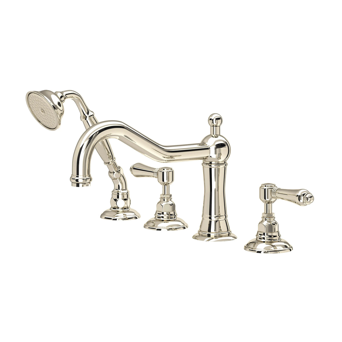ROHL Acqui 4-Hole Deck Mount Tub Filler A1404LM - Polished Nickel
