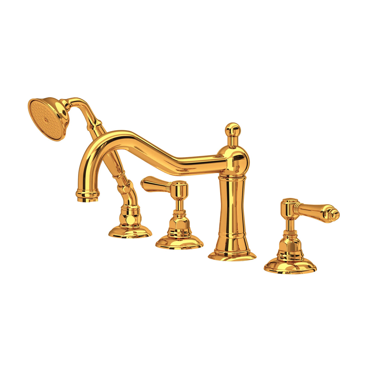 ROHL Acqui 4-Hole Deck Mount Tub Filler A1404LM - Italian Brass
