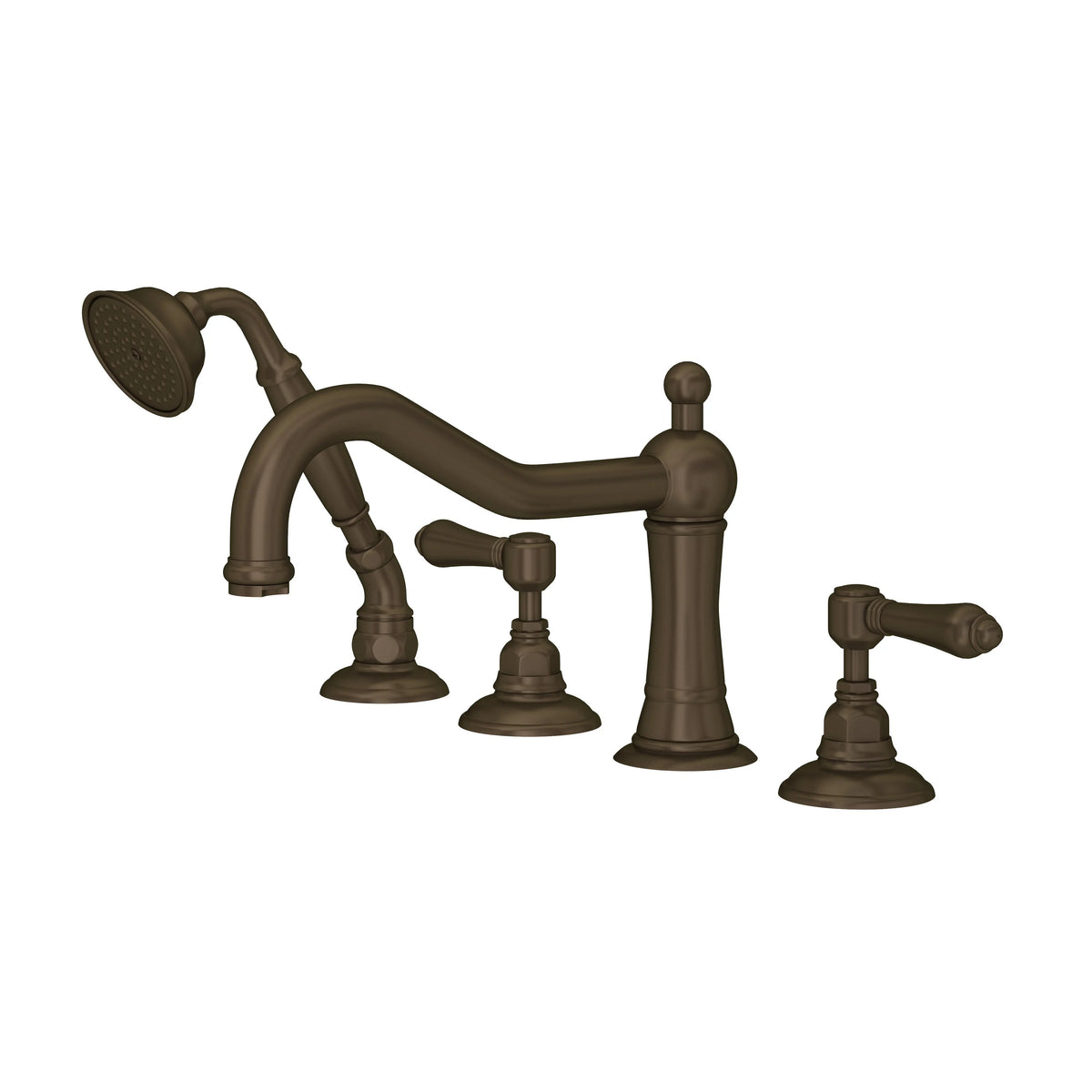 ROHL Acqui 4-Hole Deck Mount Tub Filler A1404LM - Tuscan Brass