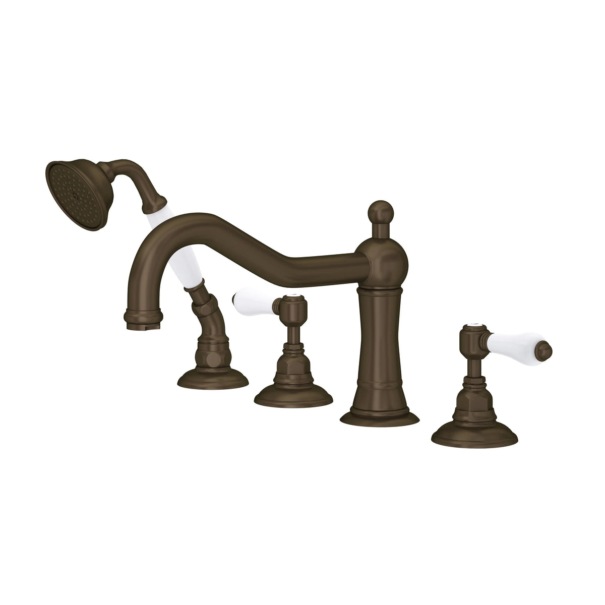ROHL Acqui 4-Hole Deck Mount Tub Filler A1404LP - Tuscan Brass