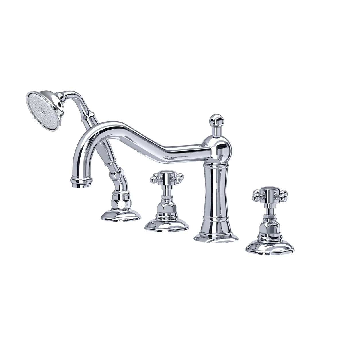 ROHL Acqui 4-Hole Deck Mount Tub Filler A1404XM - Polished Chrome