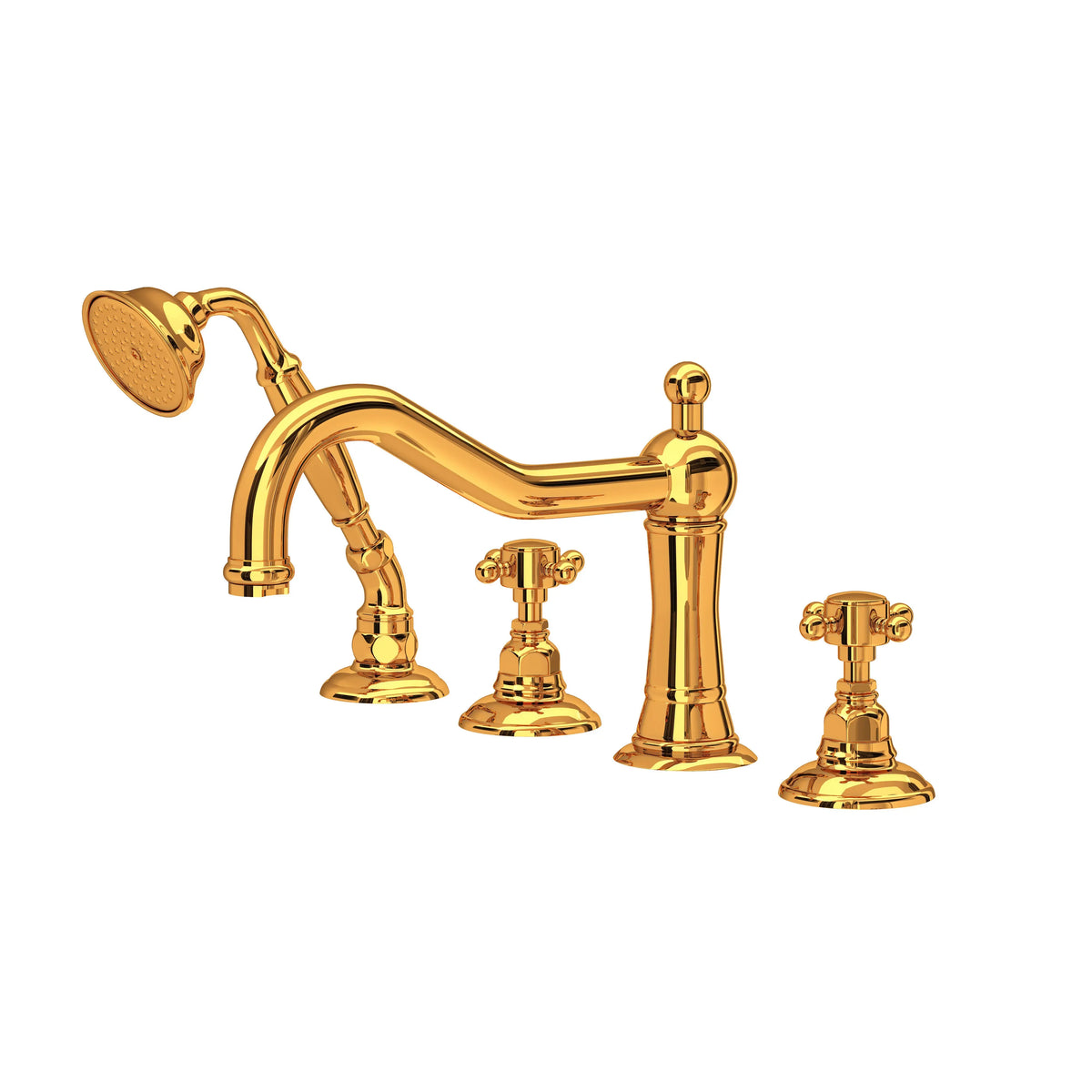 ROHL Acqui 4-Hole Deck Mount Tub Filler A1404XM - Italian Brass