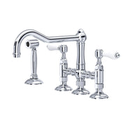 ROHL Acqui Bridge Kitchen Faucet With Side Spray A1458LPWS - Polished Chrome