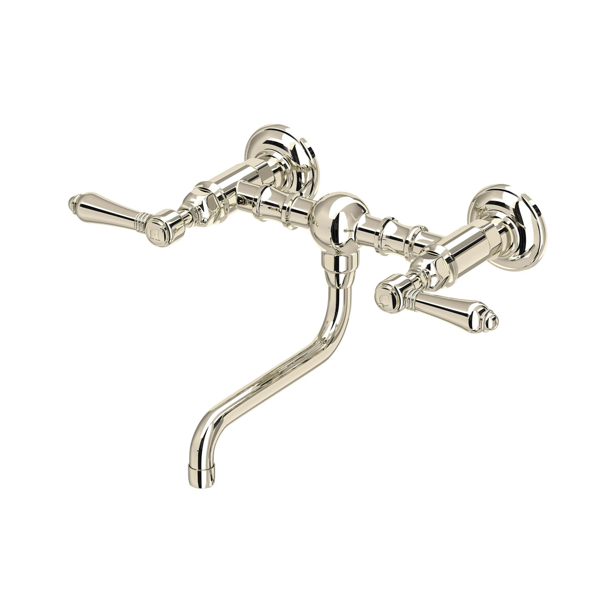 ROHL Acqui Wall Mount Bridge Lavatory Faucet A1405/44LM - Polished Nickel