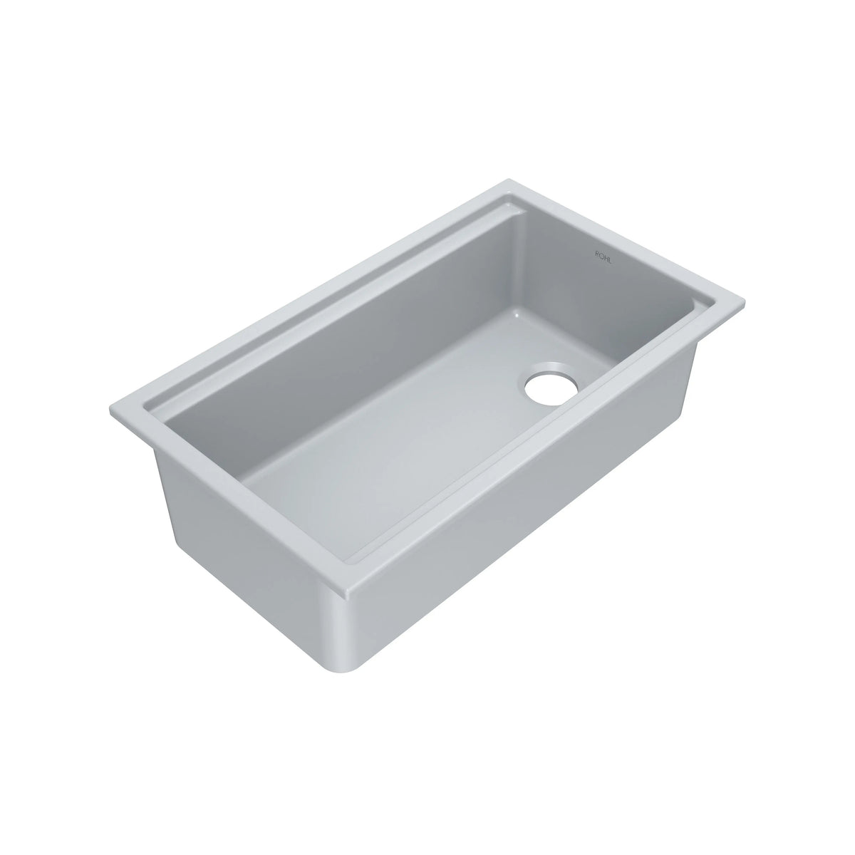 ROHL Allia 33" Fireclay Undermount Chef/Workstation Sink ALUM3319WS - Satin Grey