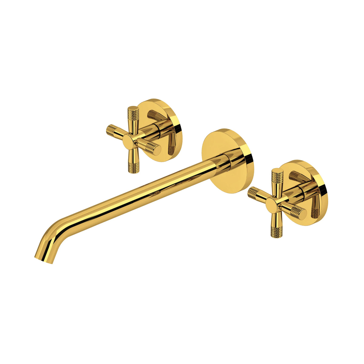 ROHL Amahle Wall Mount Tub Filler Trim With C-Spout TAM06W3XM - Unlacquered Brass