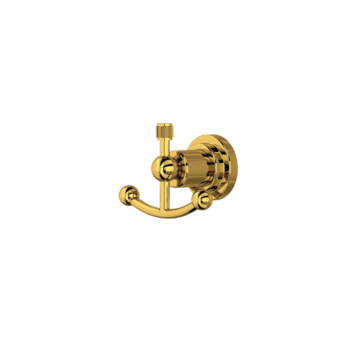 ROHL Campo Double Robe Hook A1481IW - Unlacquered Brass