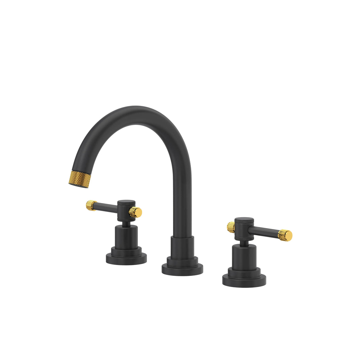 ROHL Campo Widespread Lavatory Faucet With C-Spout CP08D3ILMBU - Matte Black/Unlacquered Brass