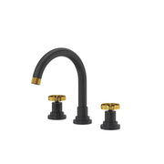 ROHL Campo Widespread Lavatory Faucet With C-Spout CP08D3IWMBU - Matte Black/Unlacquered Brass