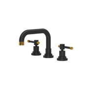 ROHL Campo Widespread Lavatory Faucet With U-Spout A3318ILMBU-2 - Matte Black/Unlacquered Brass