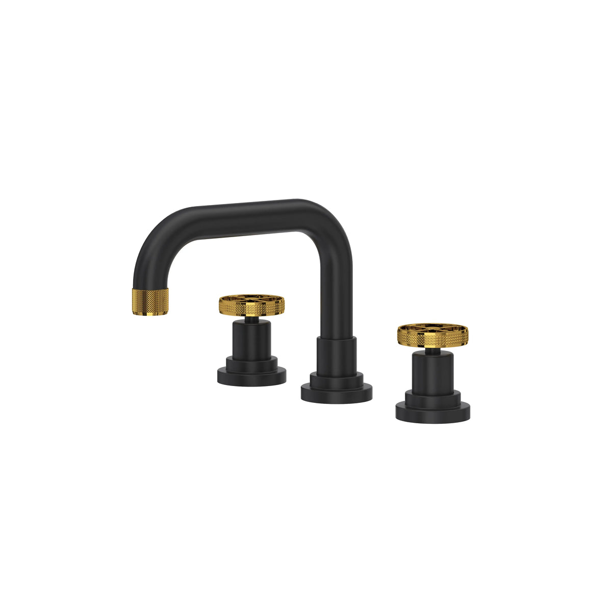 ROHL Campo Widespread Lavatory Faucet With U-Spout A3318IWMBU-2 - Matte Black/Unlacquered Brass