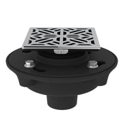 ROHL Cast Iron 2" No Hub Drain Kit With 3144 Mosaic Decorative Cover SDCI2-3144 - Polished Chrome