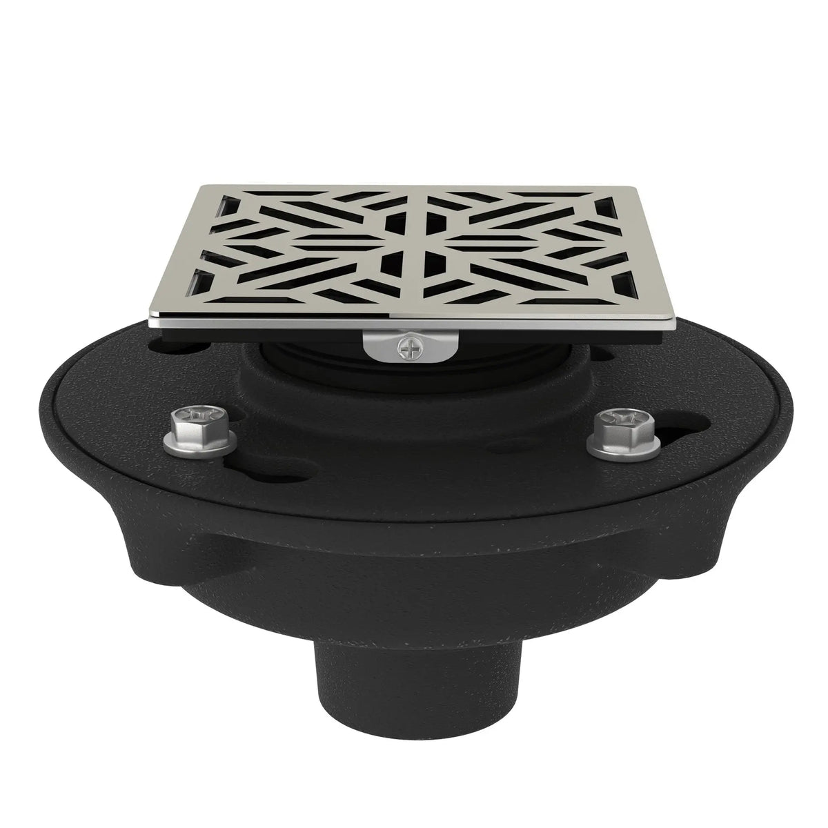 ROHL Cast Iron 2" No Hub Drain Kit With 3144 Mosaic Decorative Cover SDCI2-3144 - Polished Nickel