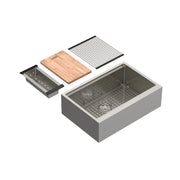 ROHL Culinario 30" Stainless Steel Apron Front Chef/Workstation Sink With Accessories RUWAF3020WS - Stainless Steel