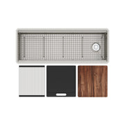 ROHL Culinario 50" Stainless Steel Chef/Workstation Sink With Accessories RUWUM5019WS - Stainless Steel