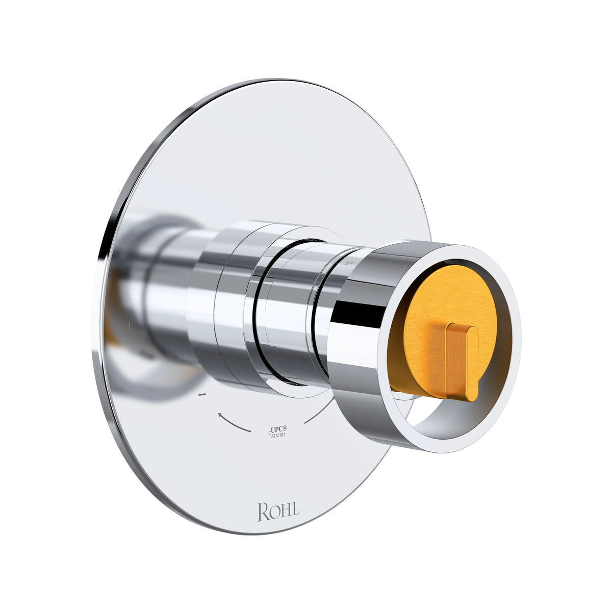 ROHL Eclissi 1/2" Therm & Pressure Balance Trim With 2 Functions TEC44W1 - Polished Chrome/Satin Gold