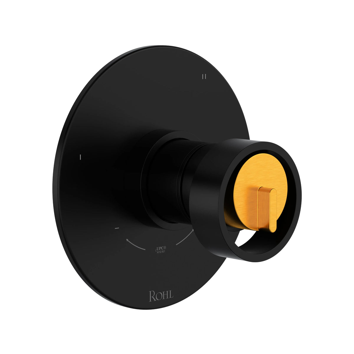 ROHL Eclissi 1/2" Therm & Pressure Balance Trim With 3 Functions TEC47W1 - Matte Black/Satin Gold