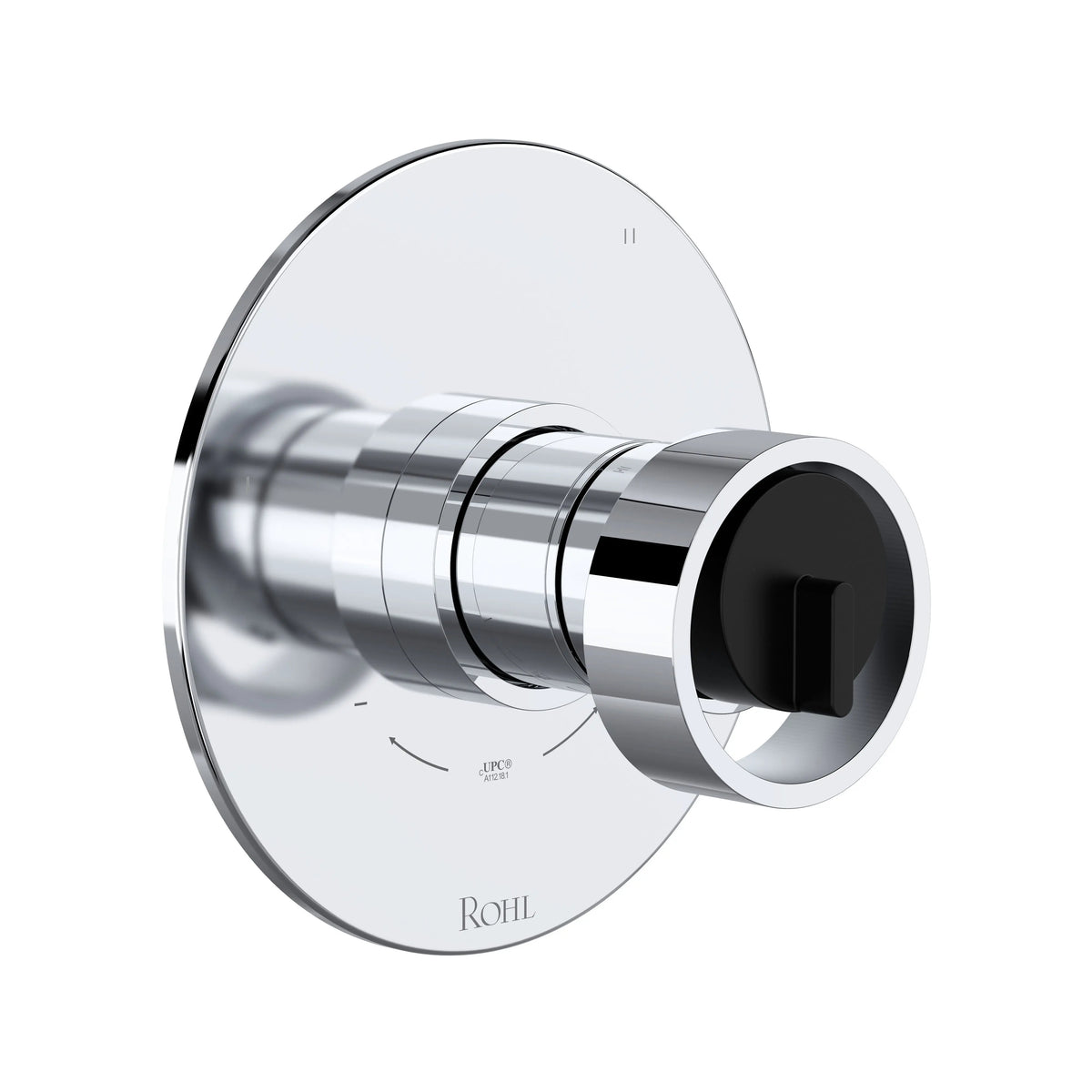 ROHL Eclissi 1/2" Therm & Pressure Balance Trim With 3 Functions TEC47W1 - Polished Chrome/Matte Black