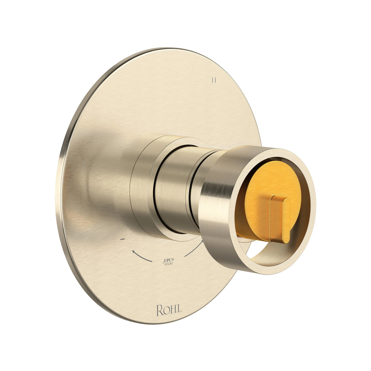 ROHL Eclissi 1/2" Therm & Pressure Balance Trim With 3 Functions TEC47W1 - Satin Nickel/Satin Gold