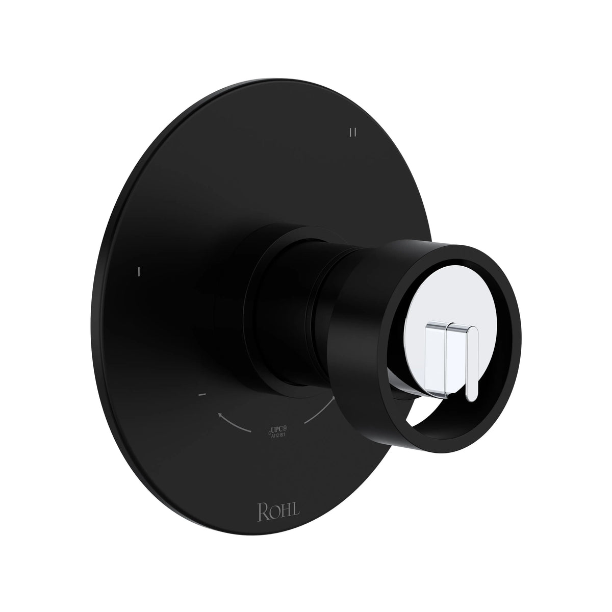 ROHL Eclissi 1/2" Therm & Pressure Balance Trim With 5 Functions TEC45W1 - Matte Black/Polished Chrome