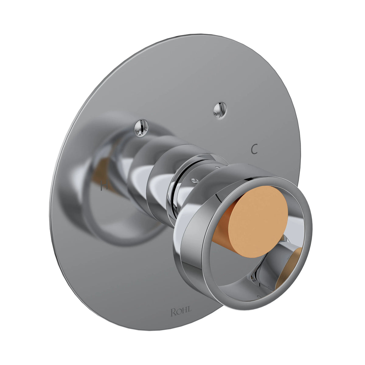 ROHL Eclissi 3/4" Thermostatic Trim Without Volume Control EC13W1 - Polished Chrome/Satin Gold