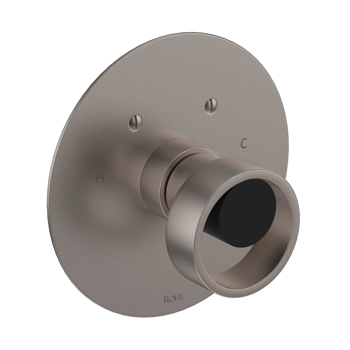 ROHL Eclissi 3/4" Thermostatic Trim Without Volume Control EC13W1 - Satin Nickel/Matte Black