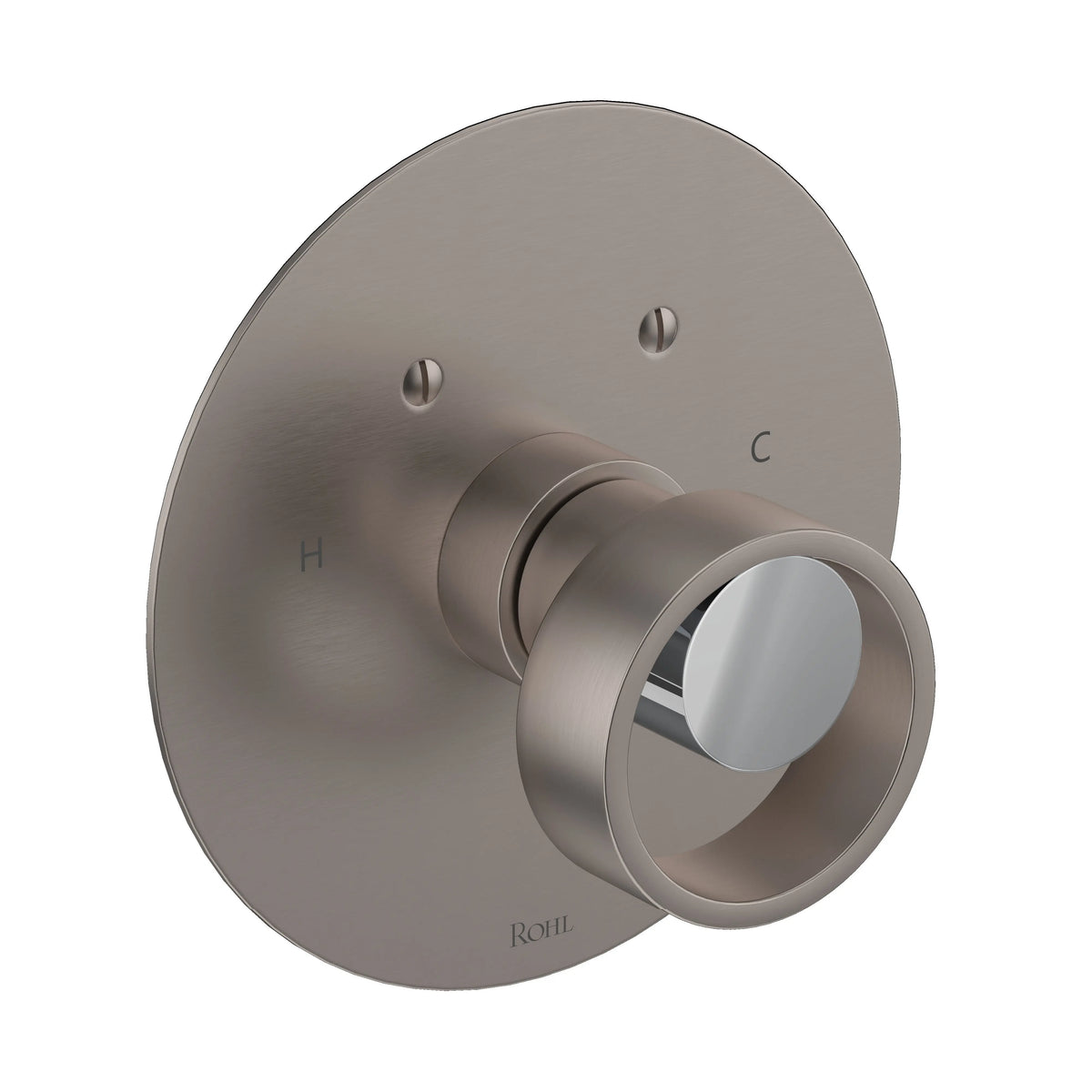 ROHL Eclissi 3/4" Thermostatic Trim Without Volume Control EC13W1 - Satin Nickel/Polished Chrome