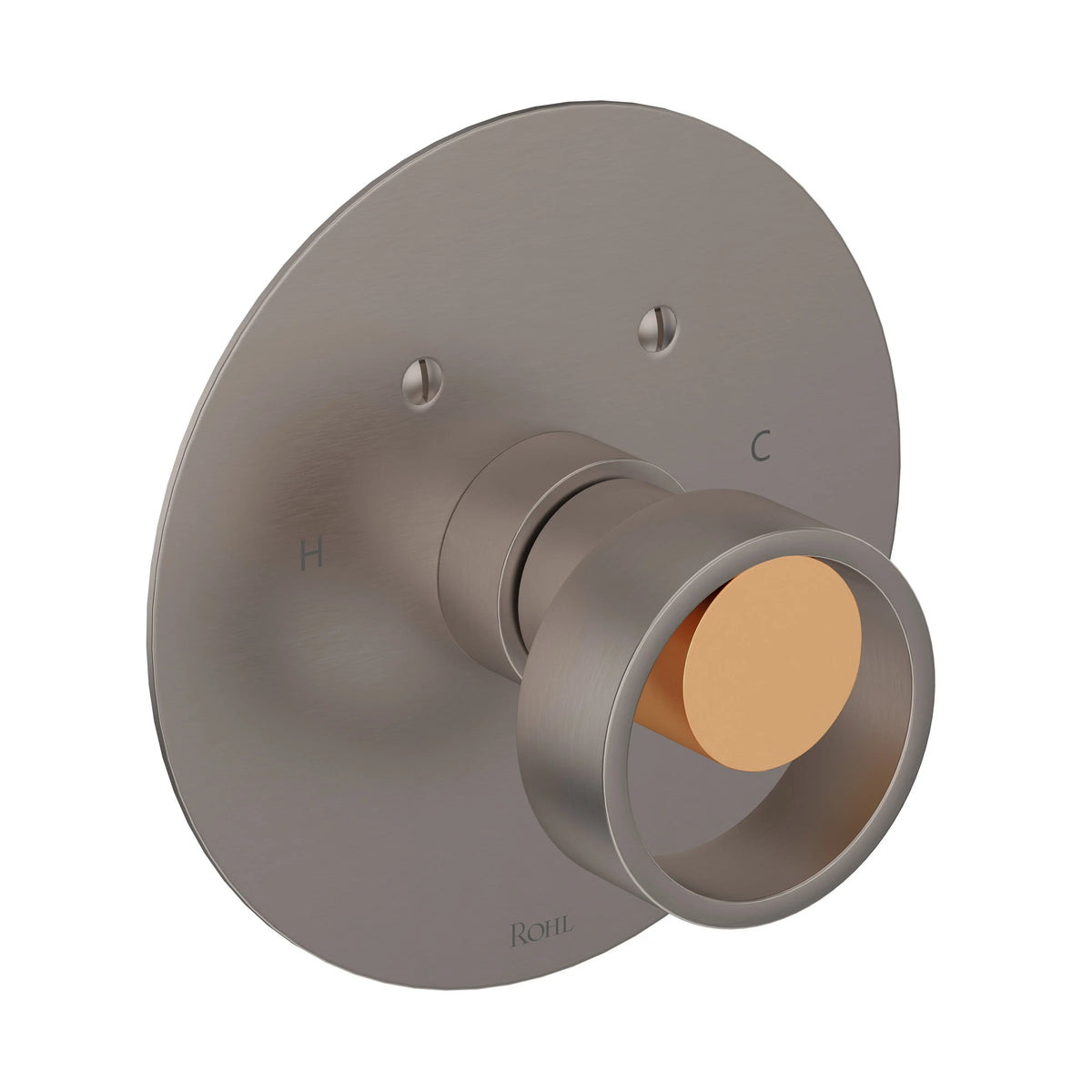 ROHL Eclissi 3/4" Thermostatic Trim Without Volume Control EC13W1 - Satin Nickel/Satin Gold