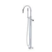 ROHL Eclissi Single Hole Floor Mount Tub Filler Trim With C-Spout TEC06HF1 - Polished Chrome