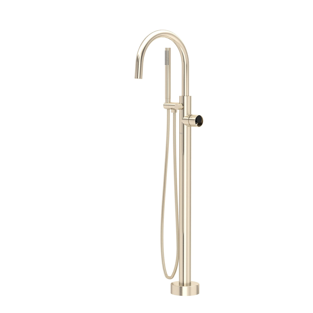 ROHL Eclissi Single Hole Floor Mount Tub Filler Trim With C-Spout TEC06HF1 - Satin Nickel/Matte Black