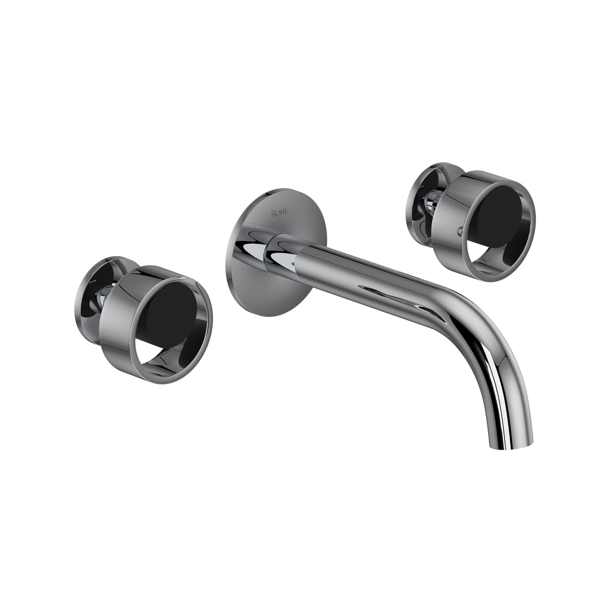 ROHL Eclissi Wall Mount Lavatory Faucet Trim With C-Spout EC08W3 - Polished Chrome/Matte Black