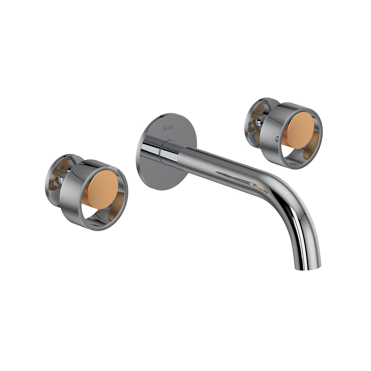 ROHL Eclissi Wall Mount Lavatory Faucet Trim With C-Spout EC08W3 - Polished Chrome/Satin Gold