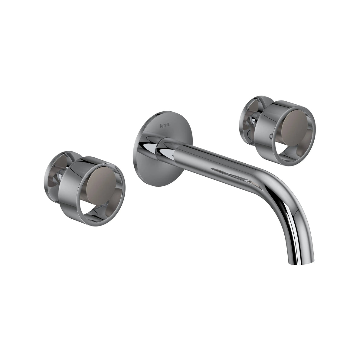 ROHL Eclissi Wall Mount Lavatory Faucet Trim With C-Spout EC08W3 - Polished Chrome/Satin Nickel