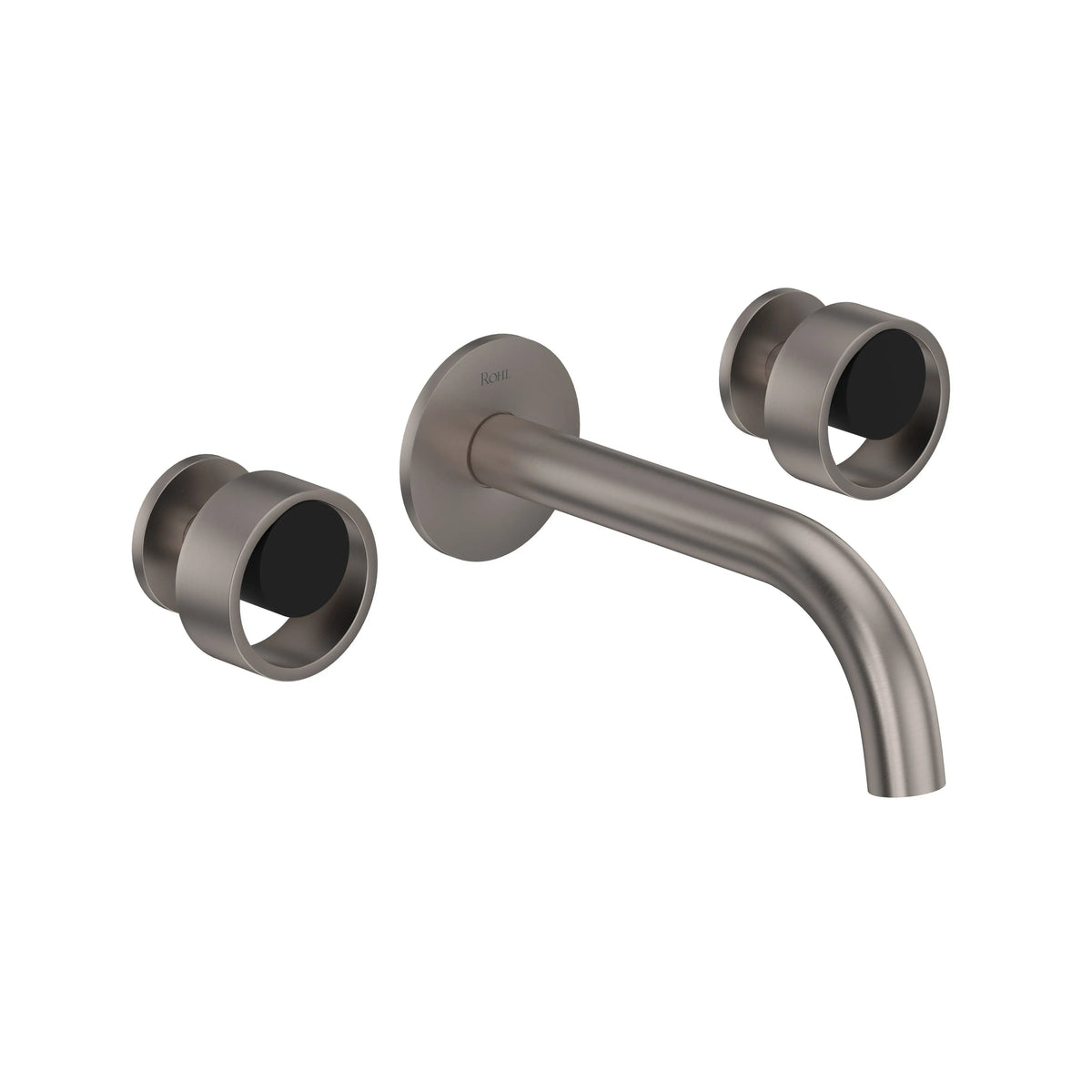 ROHL Eclissi Wall Mount Lavatory Faucet Trim With C-Spout EC08W3 - Satin Nickel/Matte Black